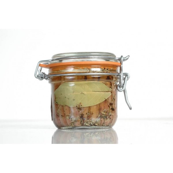 Jar of Fillets of Anchovies in olive oil 130 gr net drained